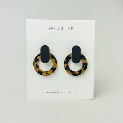 Nova Statement Stud Earrings - Tortoise Shell - Mingled