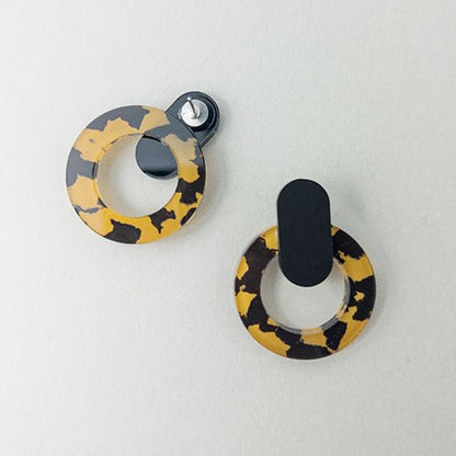 Nova Statement Stud Earrings - Tortoise Shell - Mingled