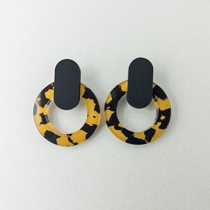 Nova Statement Stud Earrings - Tortoise Shell - Mingled