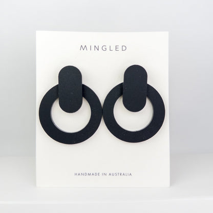 Large Nova Statement Studs - Matte Black - Mingled