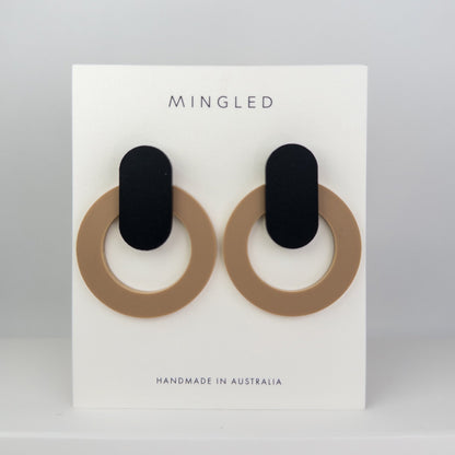 Large Nova Statement Studs - Latte - Mingled