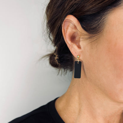 Oblong Dangle - Matte Black - Mingled