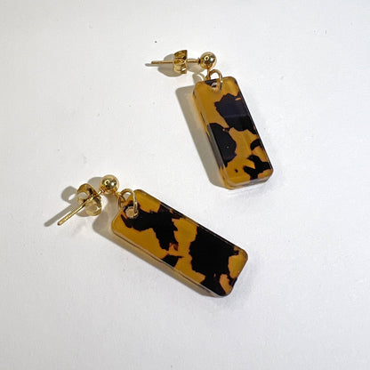 Oblong Dangle - Tortoise Shell - Mingled