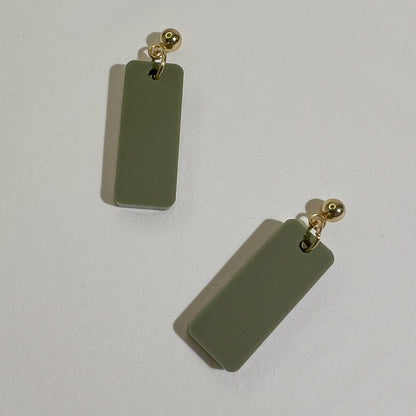 Oblong Dangle - Olive Green - Mingled