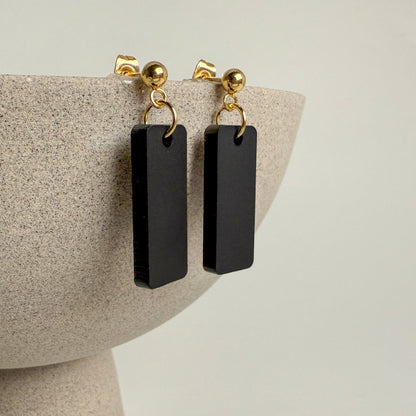 Oblong Dangle - Matte Black - Mingled
