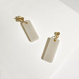 Oblong Dangle - Matte Ivory Beige
