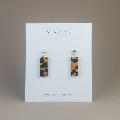 Oblong Dangle - Tortoise Shell - Mingled