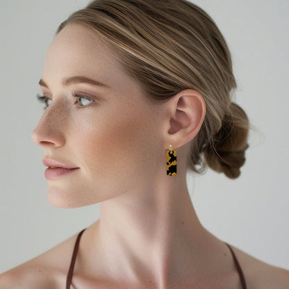 Oblong Dangle - Tortoise Shell - Mingled