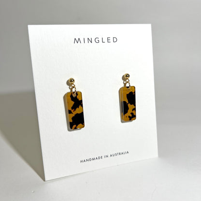 Oblong Dangle - Tortoise Shell - Mingled