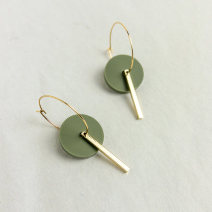 Gold Bar Hoop - Olive - Mingled
