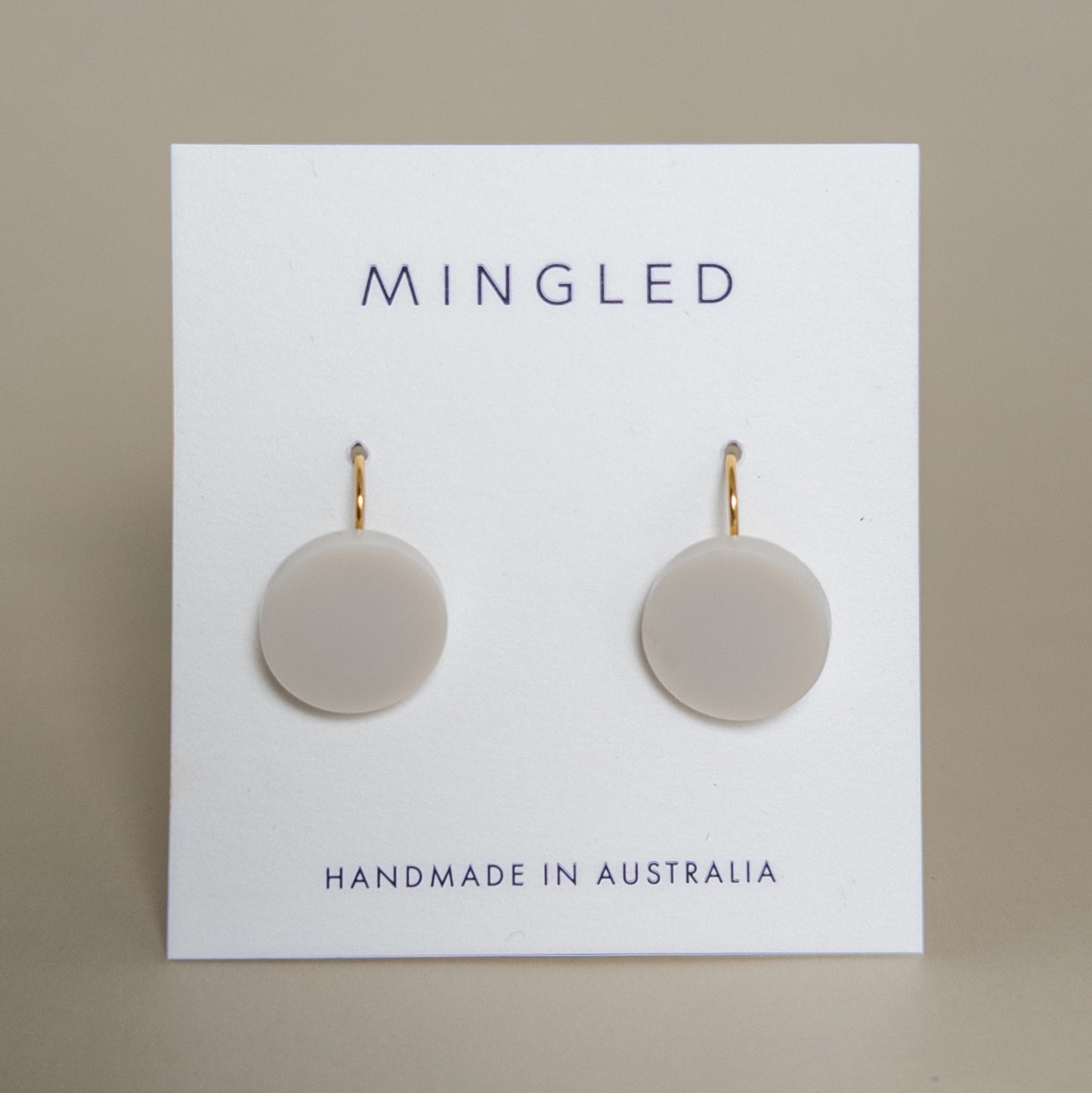 Orb Drop Earrings - Matte Ivory Beige