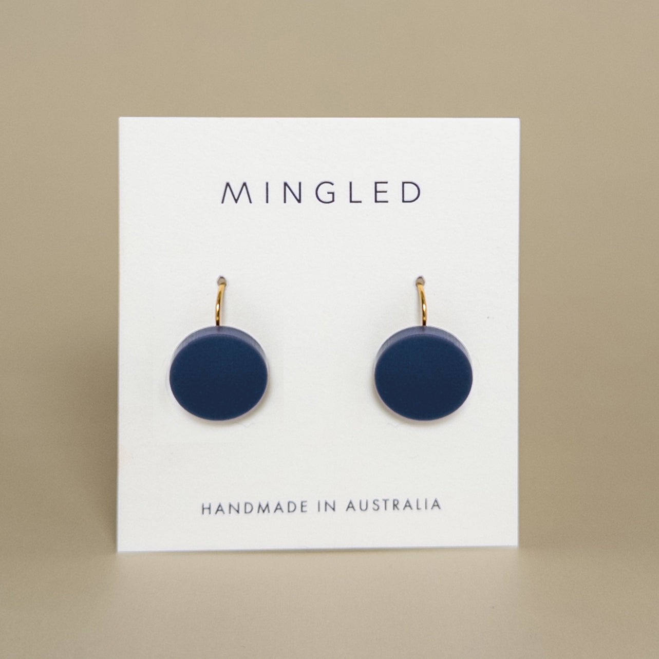 Orb Drop Earrings - Matte Navy Blue