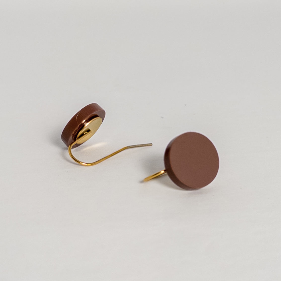 Orb Drop Earrings - Matte Nutmeg Brown