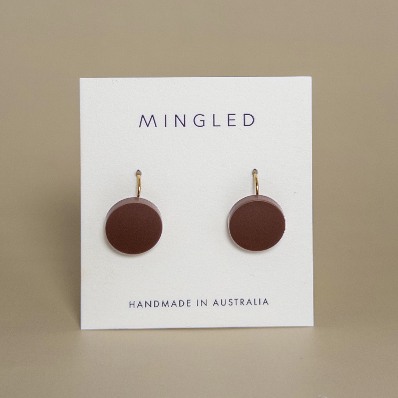 Orb Drop Earrings - Matte Nutmeg Brown