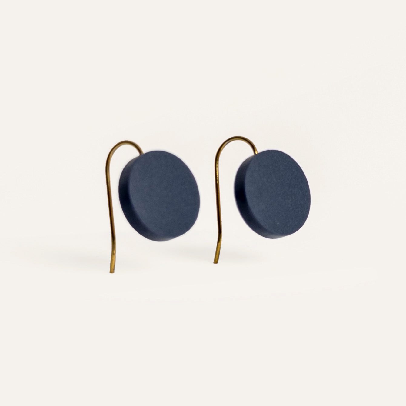 Orb Drop Earrings - Matte Navy Blue