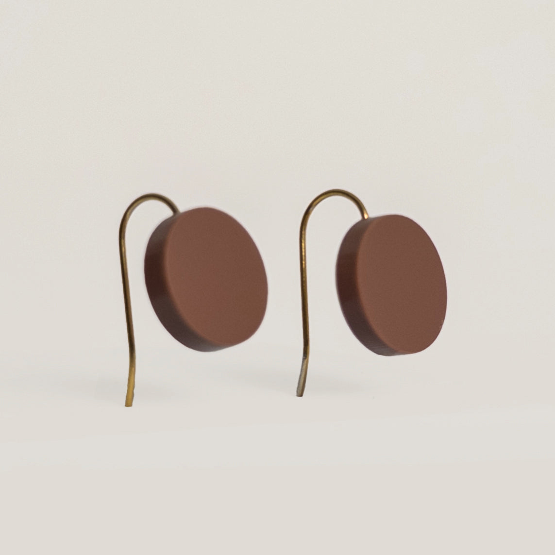 Orb Drop Earrings - Matte Nutmeg Brown