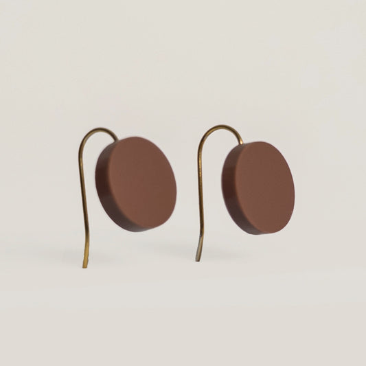 Orb Drop Earrings - Matte Nutmeg Brown