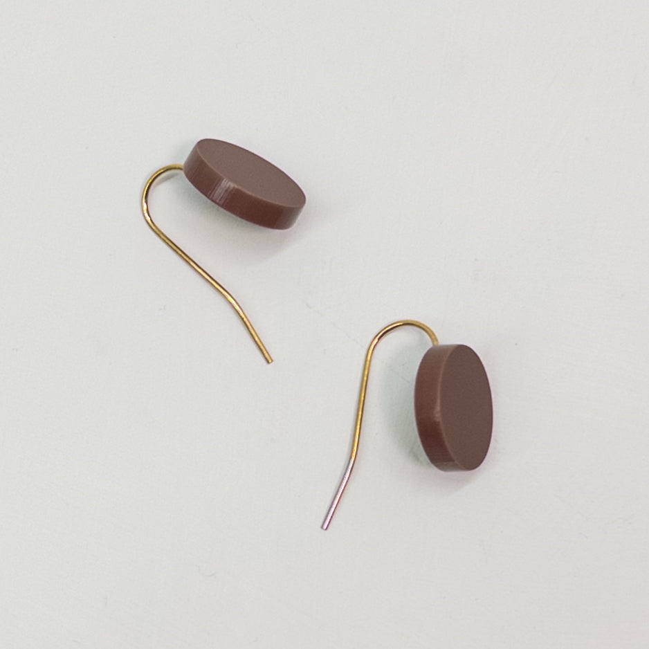 Orb Drop Earrings - Matte Nutmeg Brown