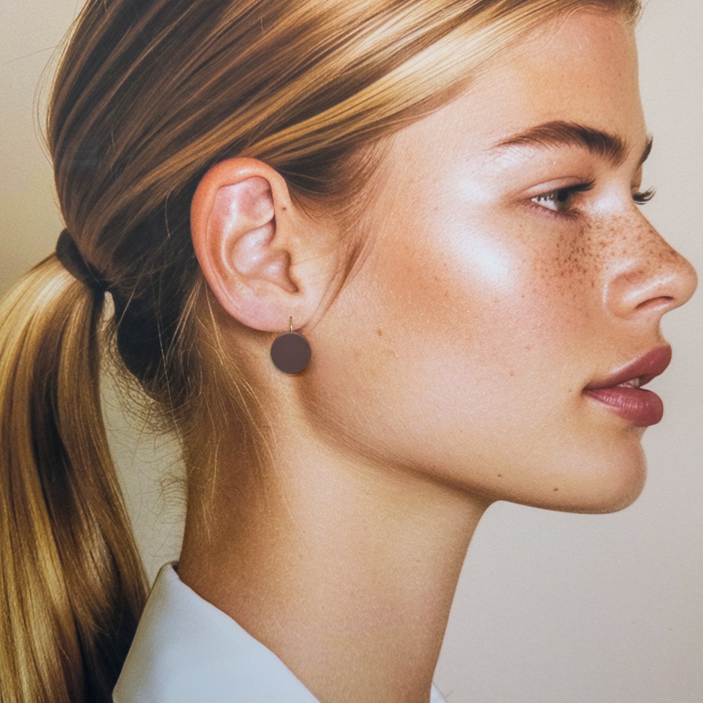 Orb Drop Earrings - Matte Nutmeg Brown