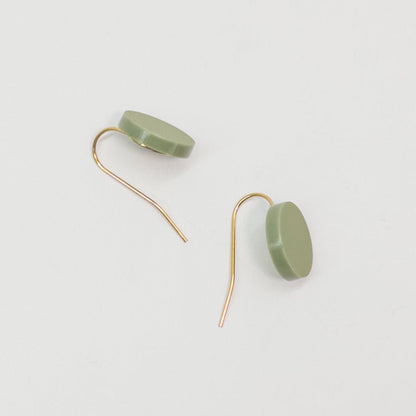 Orb Drop Earrings - Matte Olive Green - Mingled