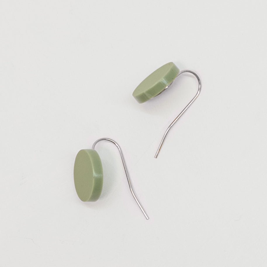Orb Drop Earrings - Matte Olive Green - Mingled