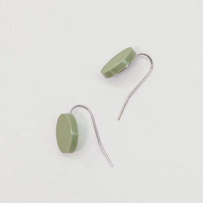 Orb Drop Earrings - Matte Olive Green - Mingled