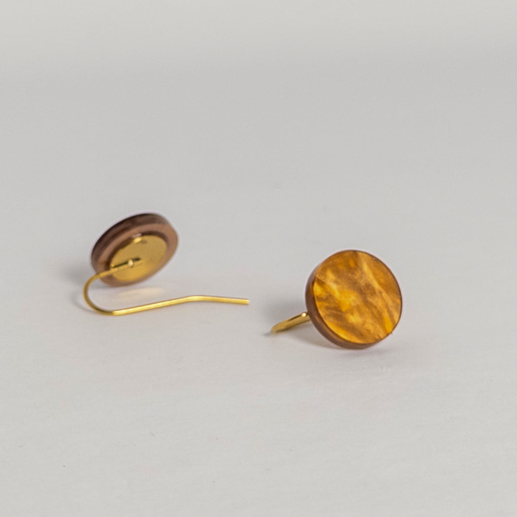 Orb Drop Earrings - Caramel