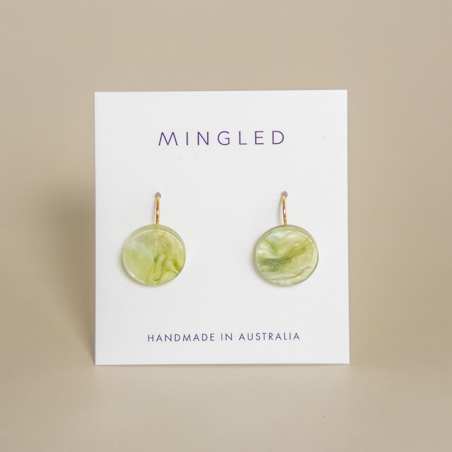 Orb Drop Earrings - Moss
