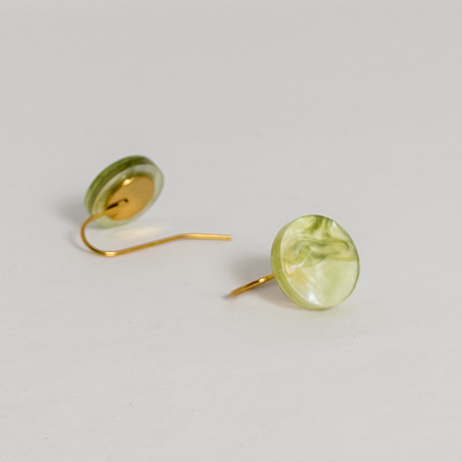 Orb Drop Earrings - Moss