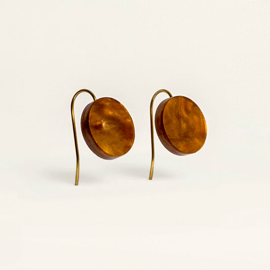 Orb Drop Earrings - Caramel