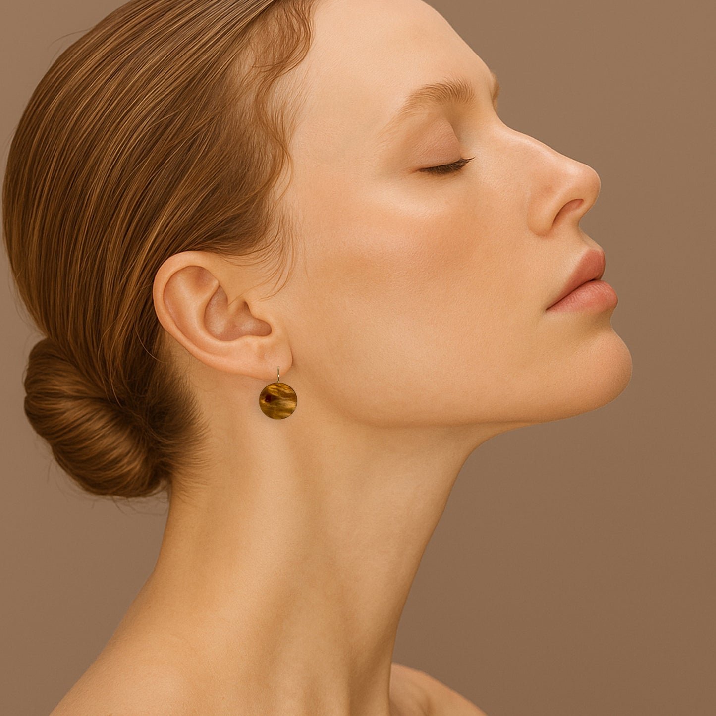 Orb Drop Earrings - Caramel