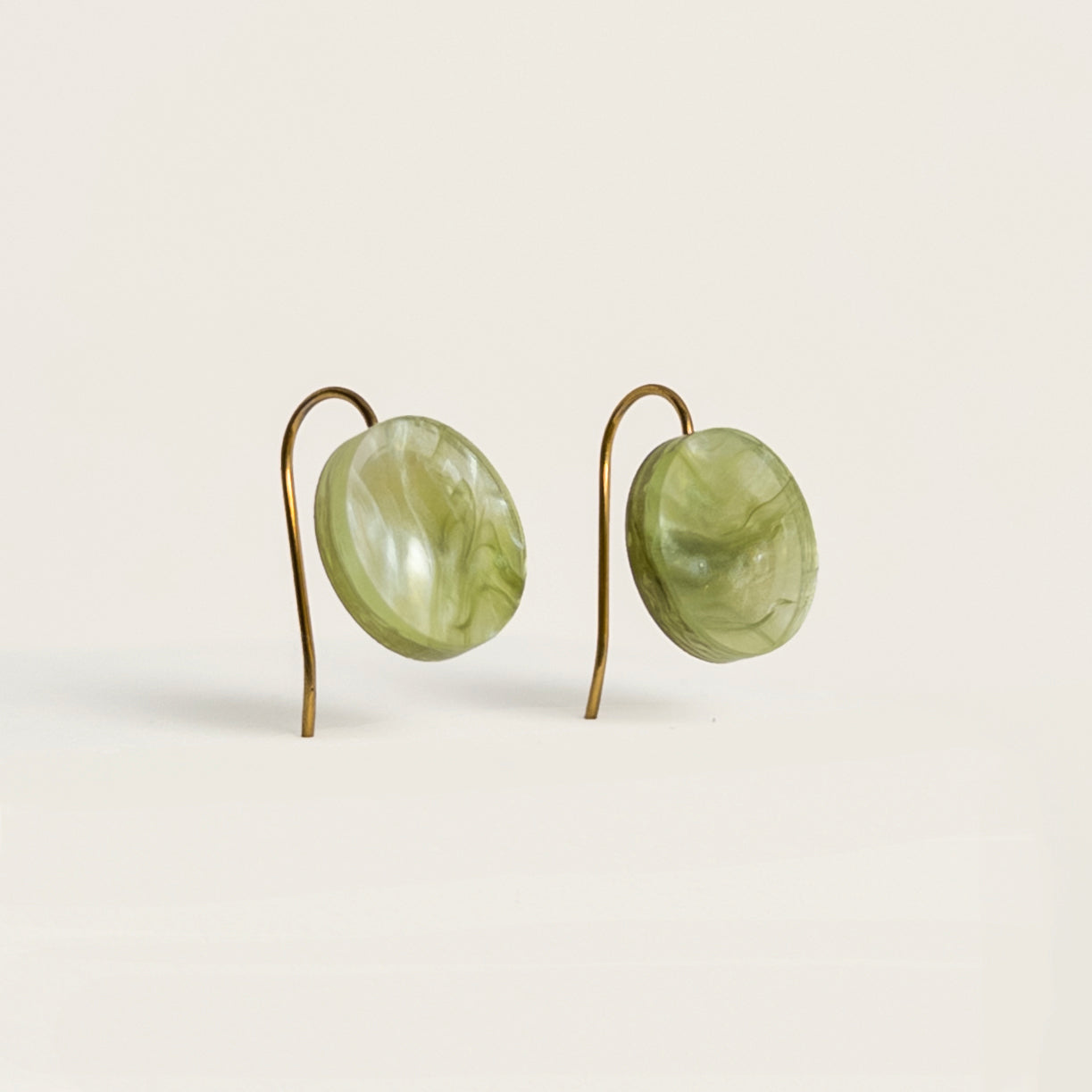 Orb Drop Earrings - Moss