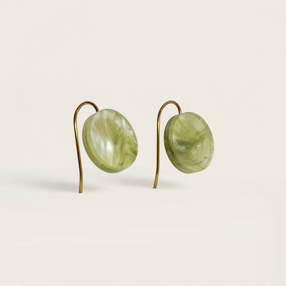 Orb Drop Earrings - Moss - Mingled