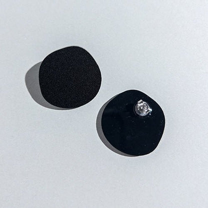 Organic Statement Stud Earrings - Matte Black - Mingled
