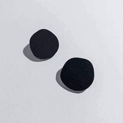 CLIP ON Organic Statement Stud Earrings - Matte Black - Mingled