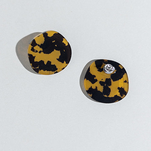 Organic Statement Stud Earrings - Tortoise Shell