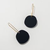 Organic Dangle Earrings - Matte Black