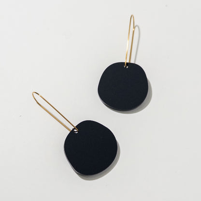 Organic Dangle Earrings - Matte Black - Mingled