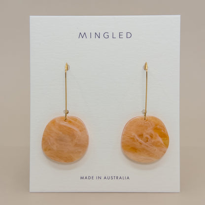 Organic Dangle Earrings - Amber Haze - Mingled