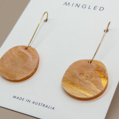 Organic Dangle Earrings - Amber Haze - Mingled