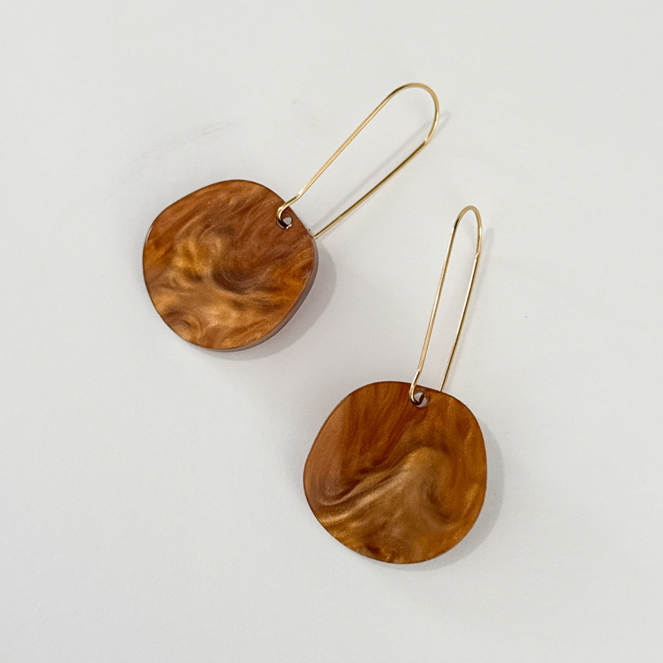 Organic Dangle Earrings - Caramel