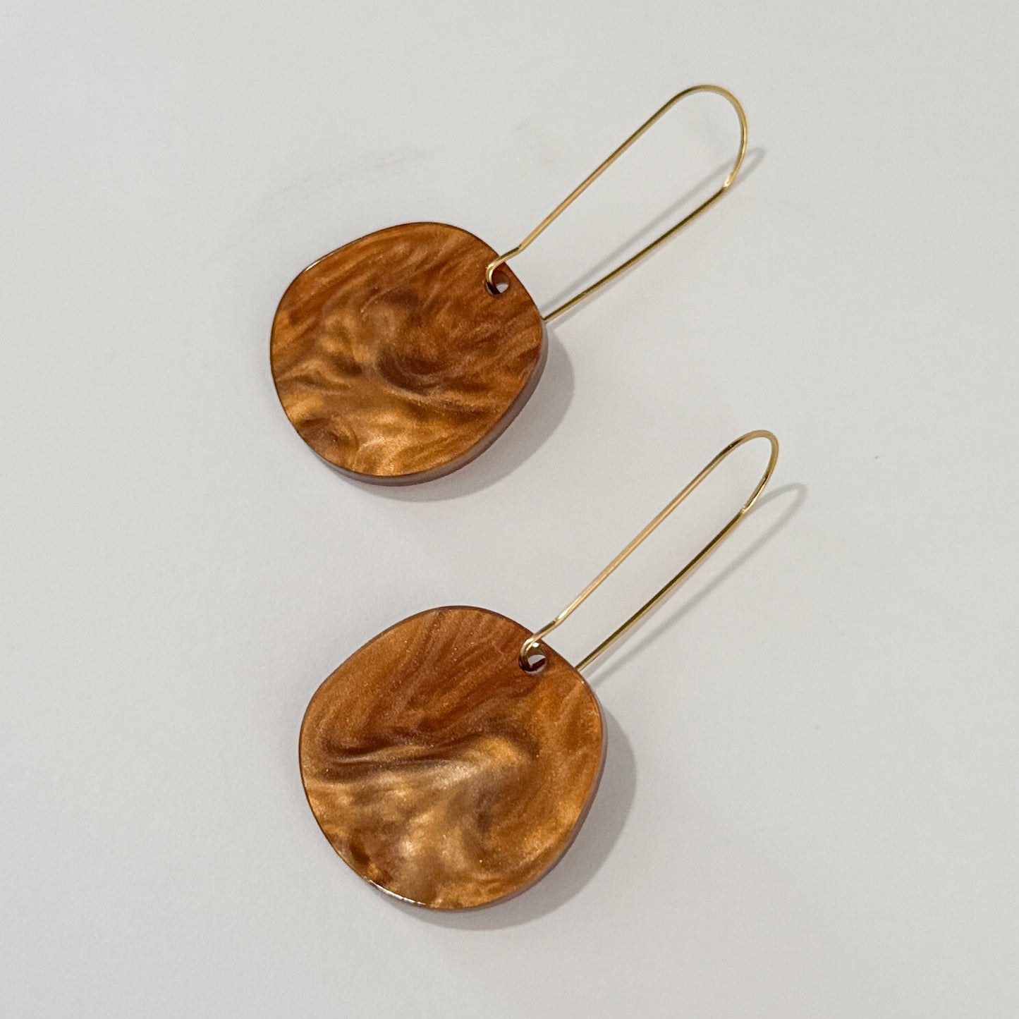 Organic Dangle Earrings - Caramel