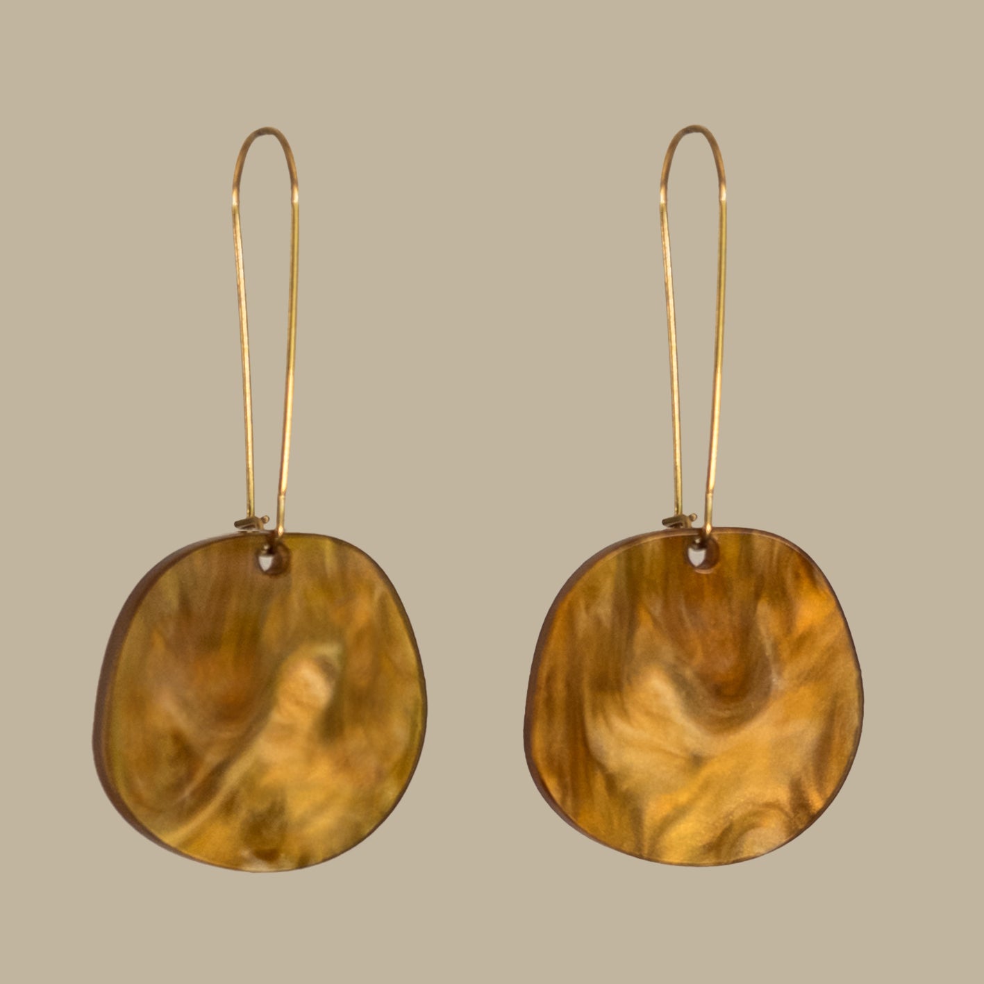 Organic Dangle Earrings - Caramel