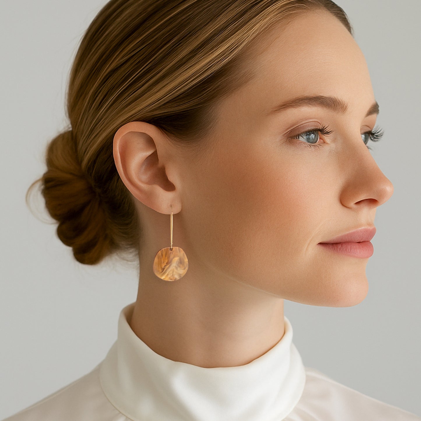 Organic Dangle Earrings - Caramel