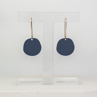 Organic Dangle - Matte Denim Blue Earrings - Mingled