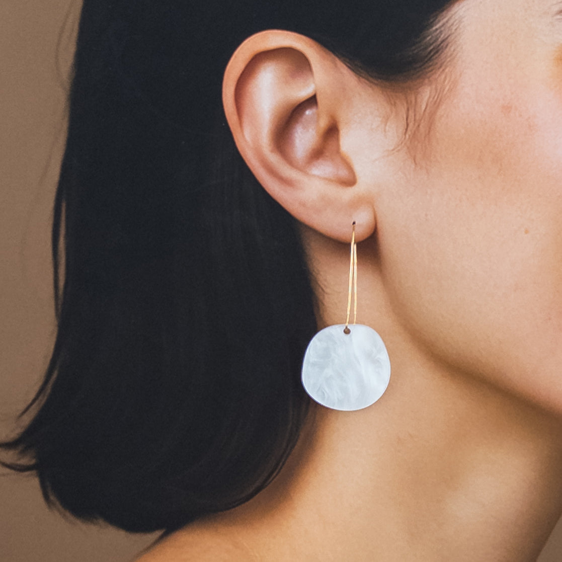 Organic Dangle Earrings - Moonstone