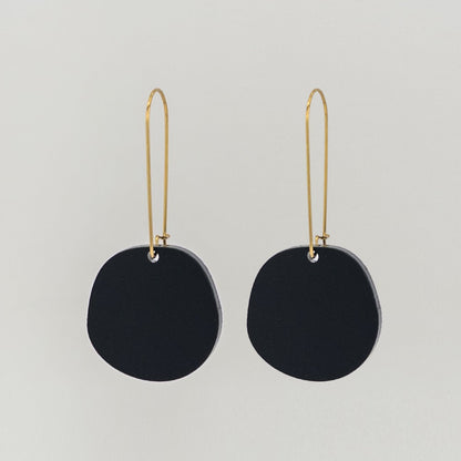 Organic Dangle Earrings - Matte Black - Mingled
