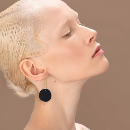Organic Dangle Earrings - Matte Black - Mingled