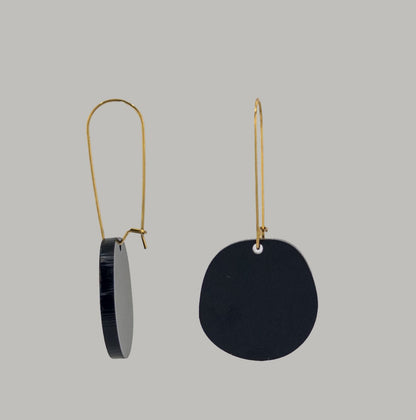 Organic Dangle Earrings - Matte Black - Mingled