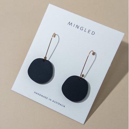 Organic Dangle Earrings - Matte Black - Mingled